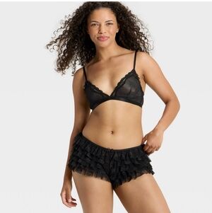 Women's Ruffle Lace Bloomer - WildFabler Black L